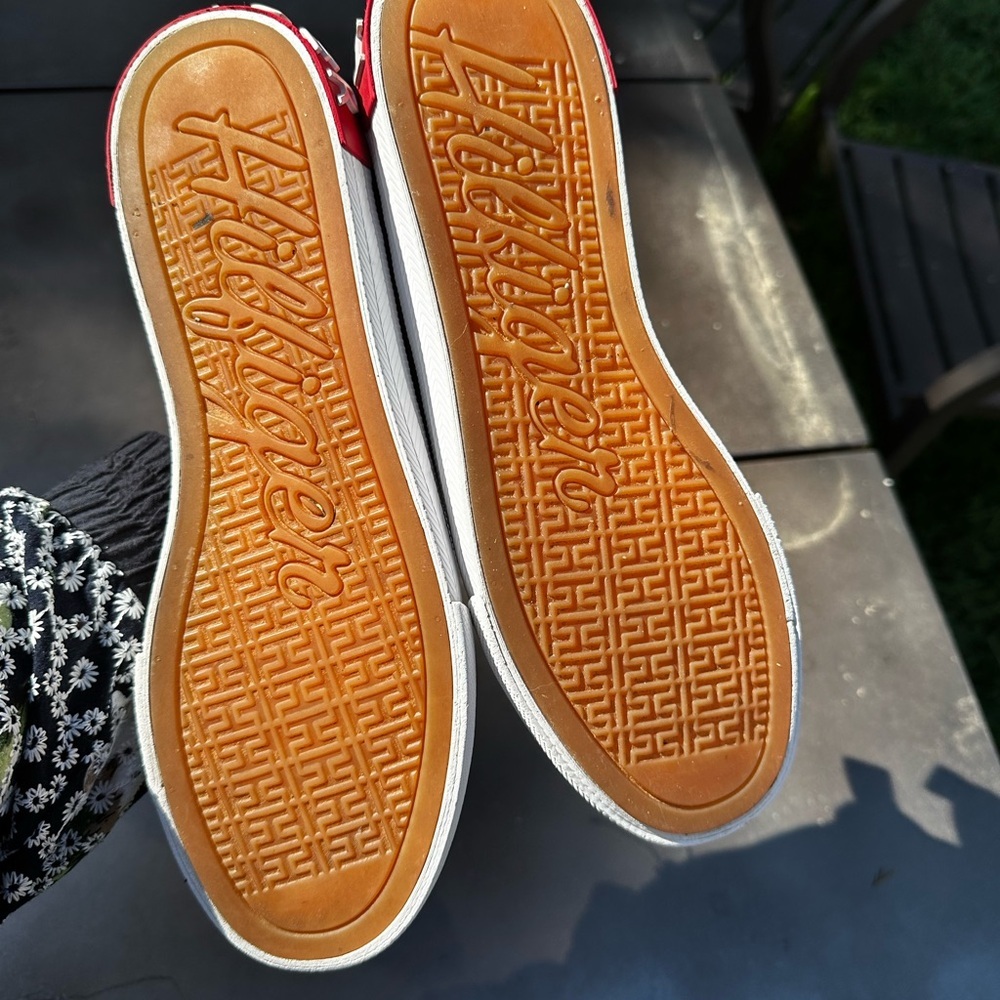 Tommy Hilfiger Navy and Red Women's Slip-On Sneakers - Picture 4 of 5